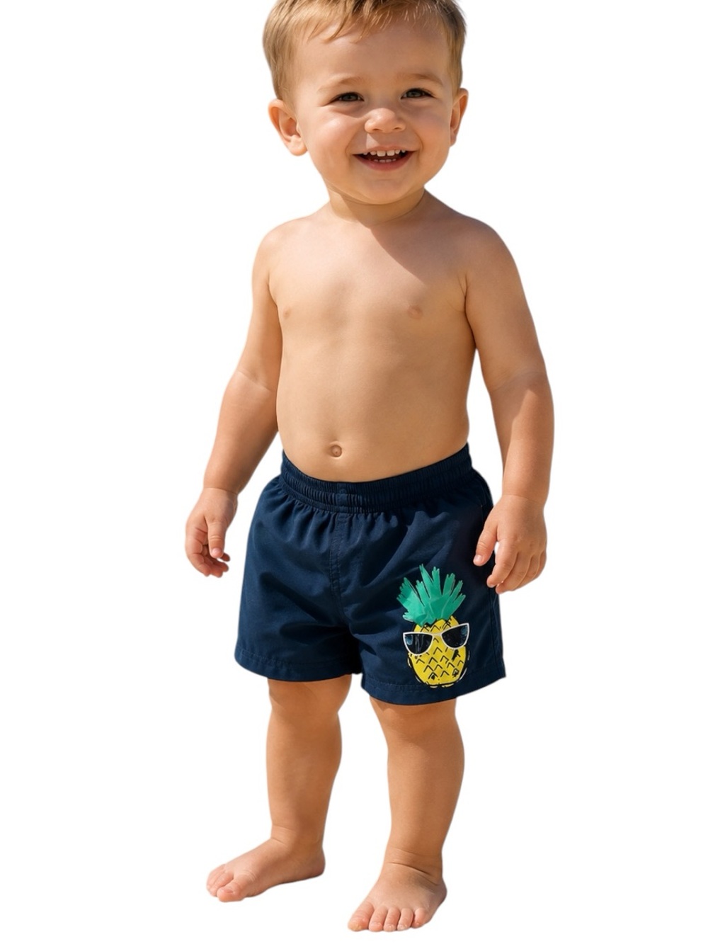 TINY TRIBE: NWT Toddler’s Swim Trunks with Pineapple with Glasses -Size 24 M